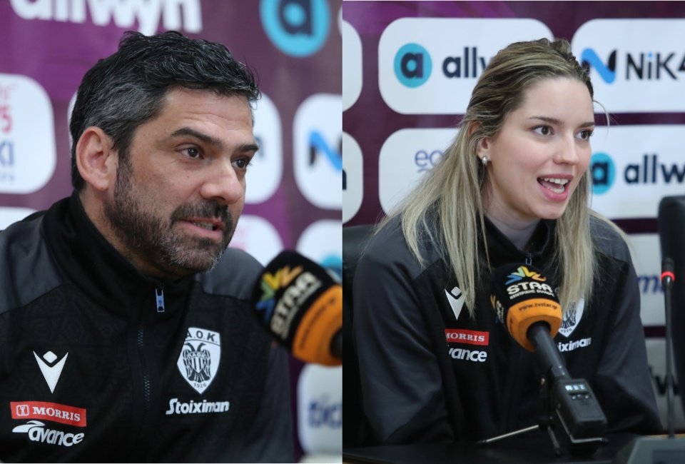 Οι δηλώσεις των Γιάννη Γιαπάνη και Τατιάνας Αρμουτσή στην Συνέντευξη Τύπου του Allwyn Final-4 Κυπέλλου Ελλάδος Βόλεϊ γυναικών